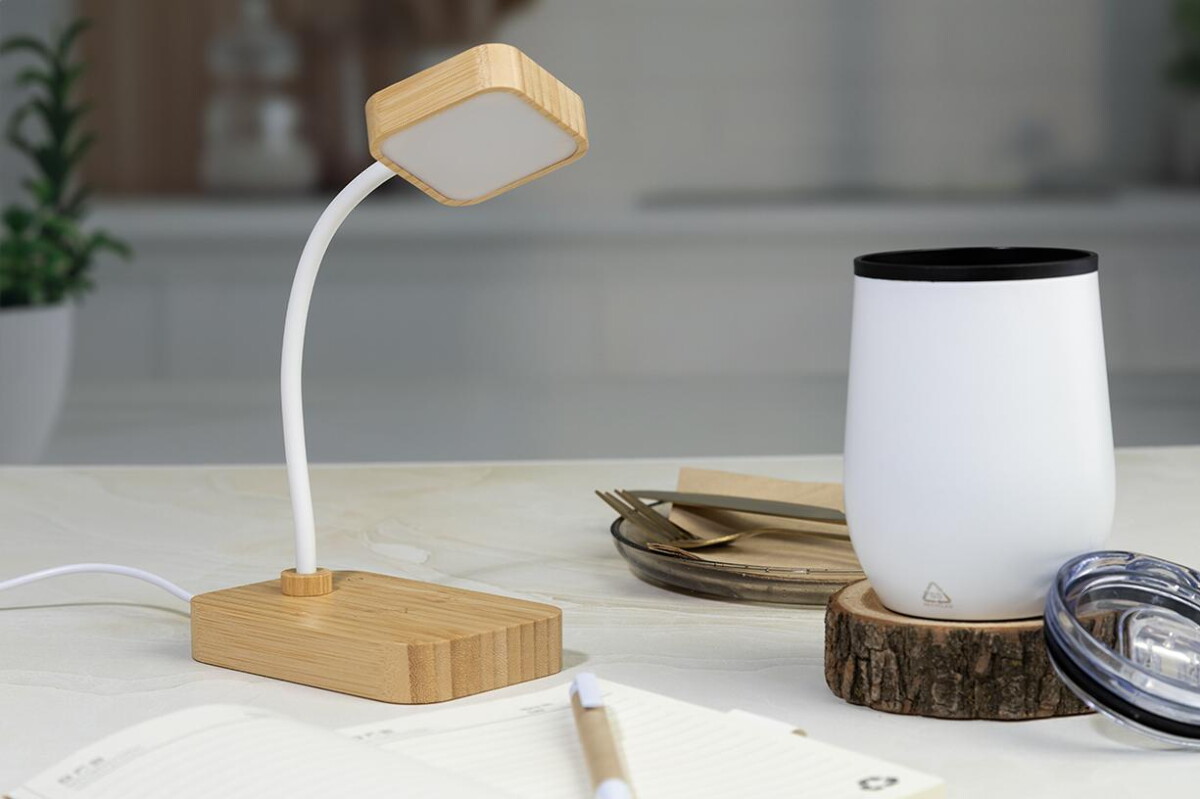 Lampki na biurko z logo – voltglow lampa biurkowa z ładowarką bezprzewodową AP864145__DG5 VoltGlow lampa biurkowa z ładowarką bezprzewodową AP864145__DG5