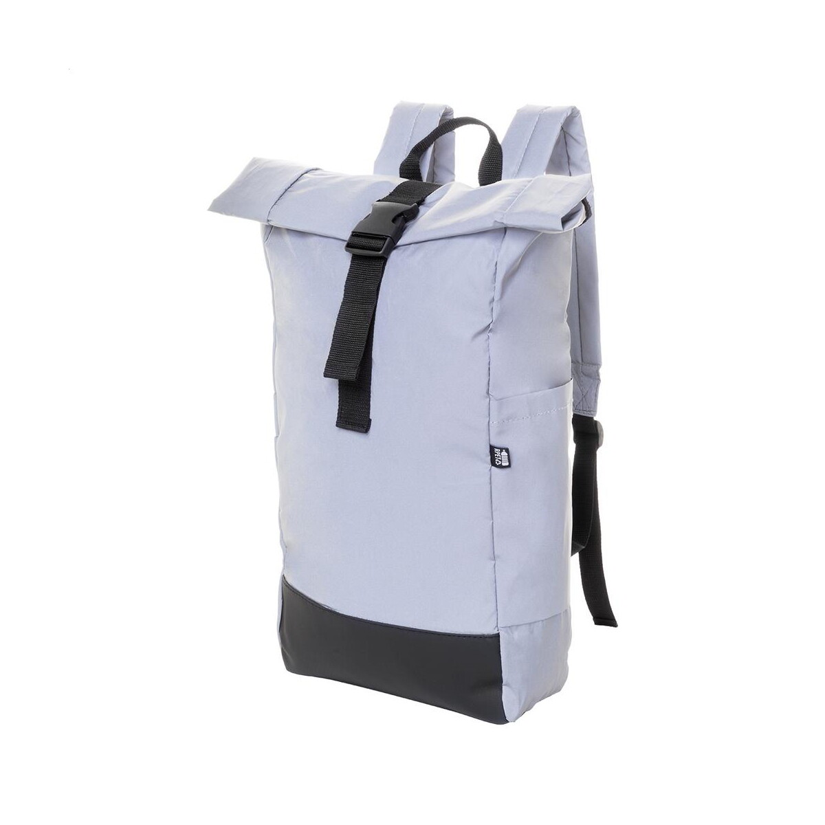 Lumiroll odblaskowy plecak RPET – srebrny AP808140 Lumiroll odblaskowy plecak RPET - srebrny