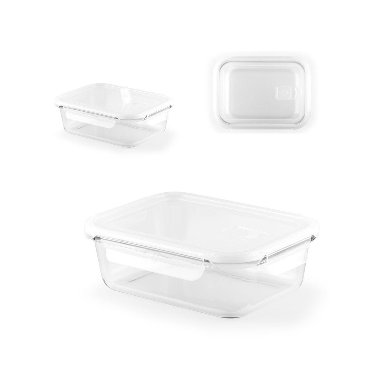 Lunchboxy z logo – quorin. hermetyczne pudełko ze szkła borokrzemowego 1 l 94347_set QUORIN. Hermetyczne pudełko ze szkła borokrzemowego 1 L 94347_set