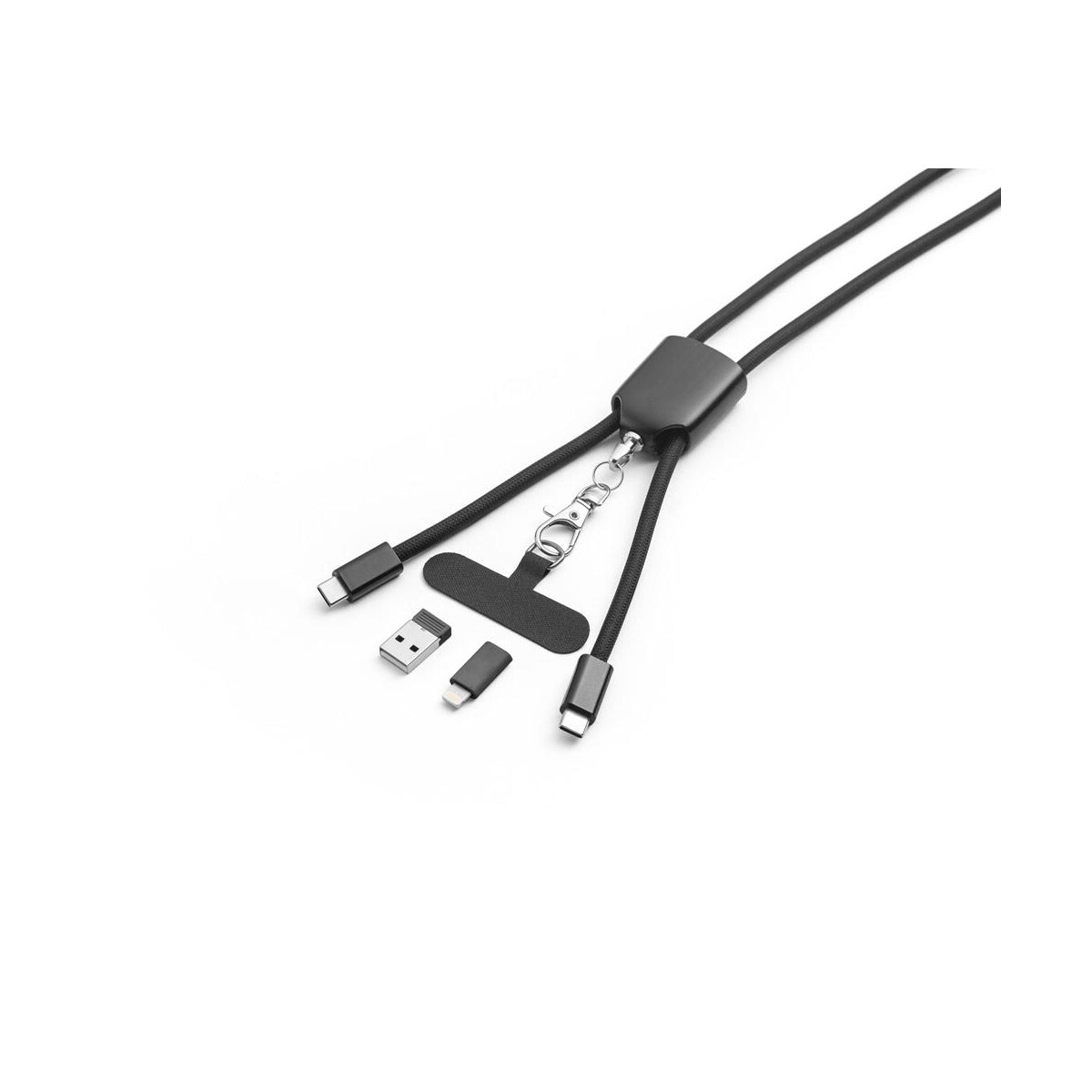 Smycze z logo – zewail. smycz z dołączonym uchwytem na smartfona, kablem usb-c i różnymi adapterami z recyklingowanego abs i recyklingowanego tpe 97194_103-c ZEWAIL. Smycz z dołączonym uchwytem na smartfona, kablem USB-C i różnymi adapterami z recyklingowanego ABS i recyklingowanego TPE 97194_103-c
