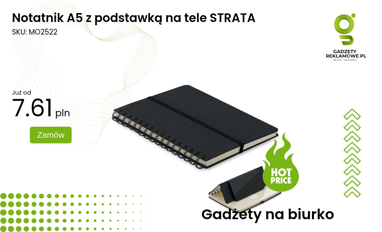 Notatnik A5 z podstawką na tele STRATA Notatnik A5 z podstawką na telefon STRATA