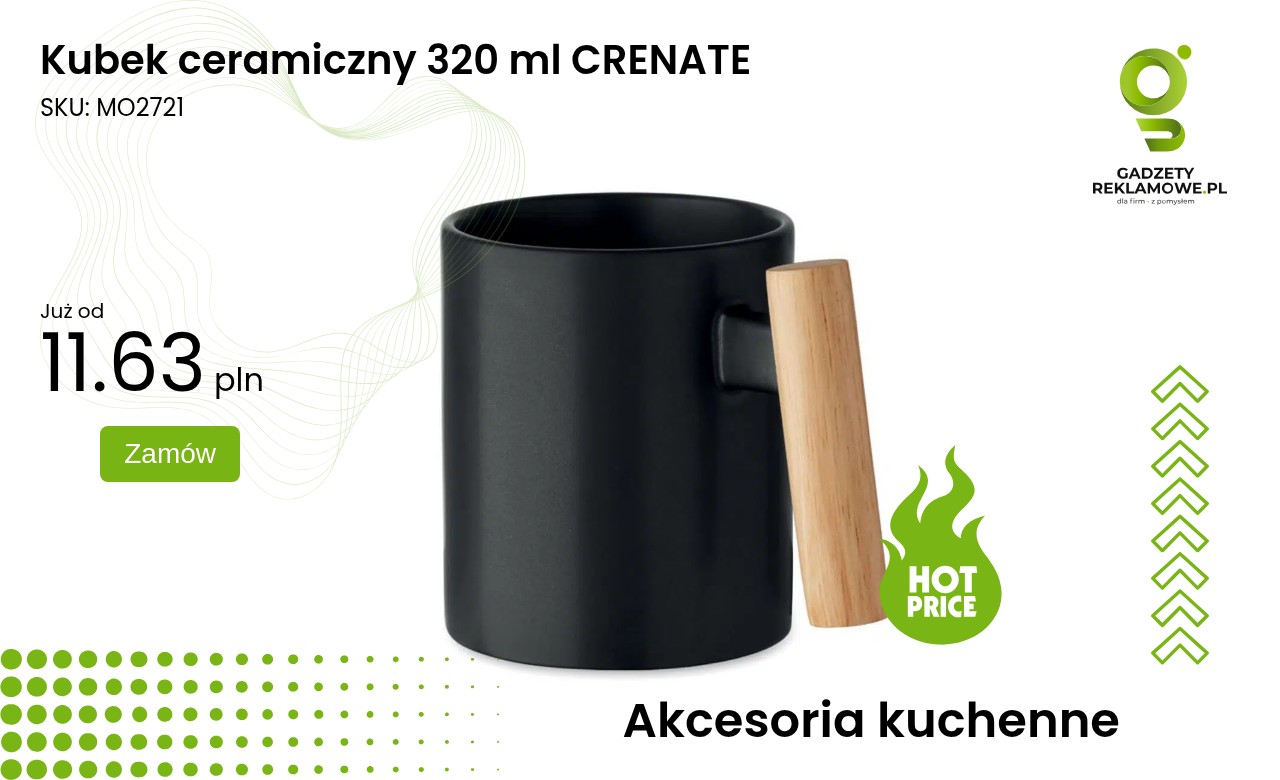 Kubek ceramiczny 320 ml CRENATE Kubek ceramiczny CRENATE o pojemności 320 ml