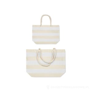 Torba plażowa bawełna 220gr/m² HEAVEN STRIPE - biały – zdjęcia produktu