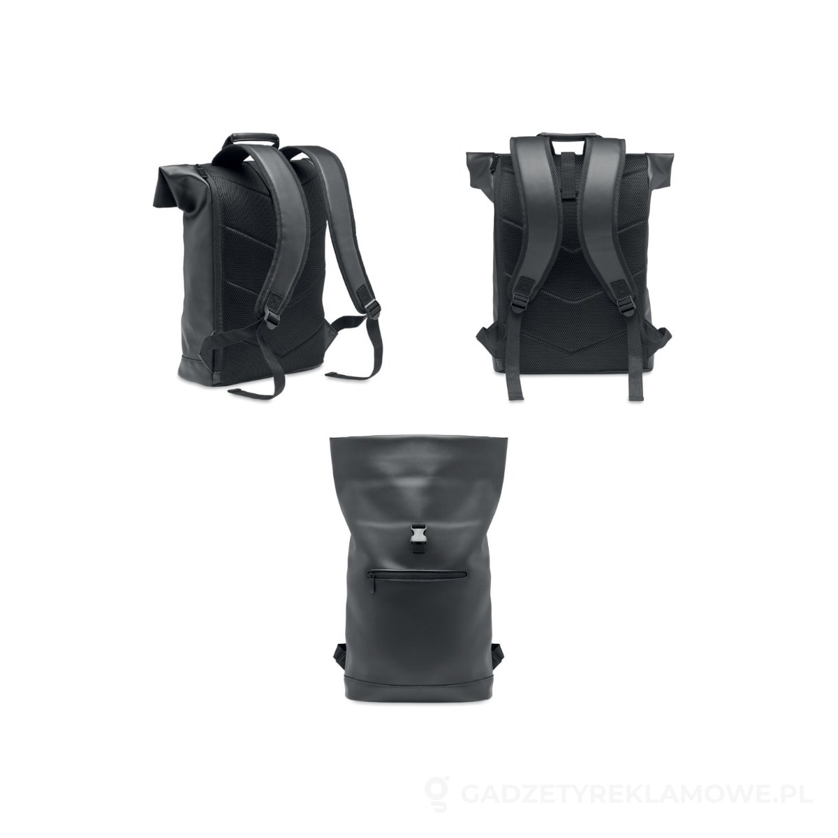 MO2230-03-wariantu-watermark Plecak na laptopa PU rolltop BAI ROLL - czarny – zdjęcia produktu