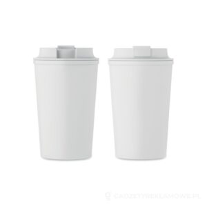 Kubek dwuścienny 350ml BEIBAKU - biały – zdjęcia produktu