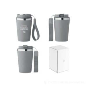 Kubek dwuścienny 350 ml TOPAZ - ciemnoszary – zdjęcia produktu