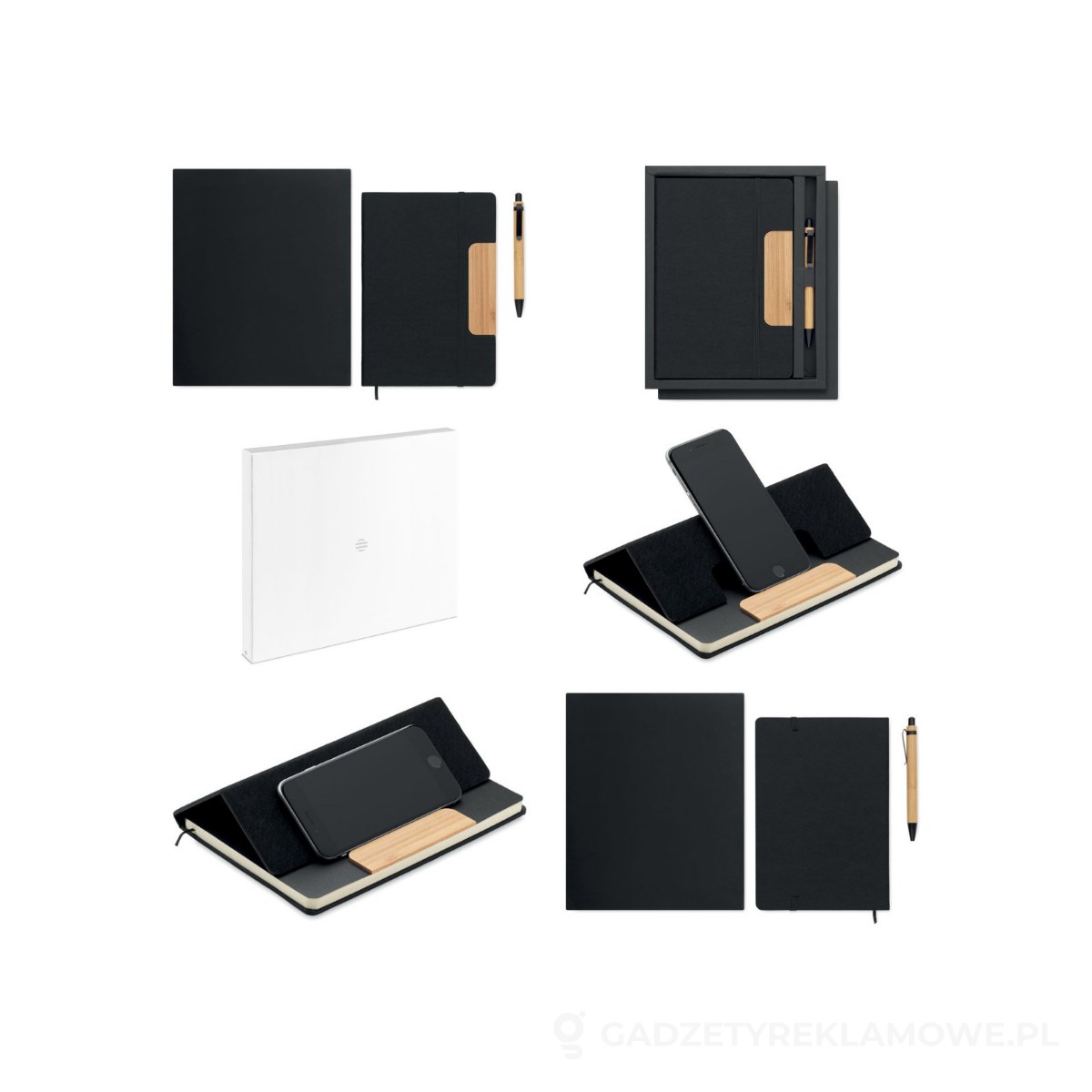 MO2390-03-wariantu-watermark Zestaw notatników A5 RPET NOTEMIX - czarny – zdjęcia produktu