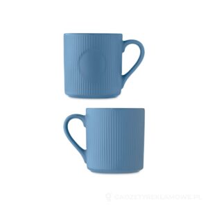 Kubek ceramiczny w prążki 340 m RIBMUG - niebieski – zdjęcia produktu