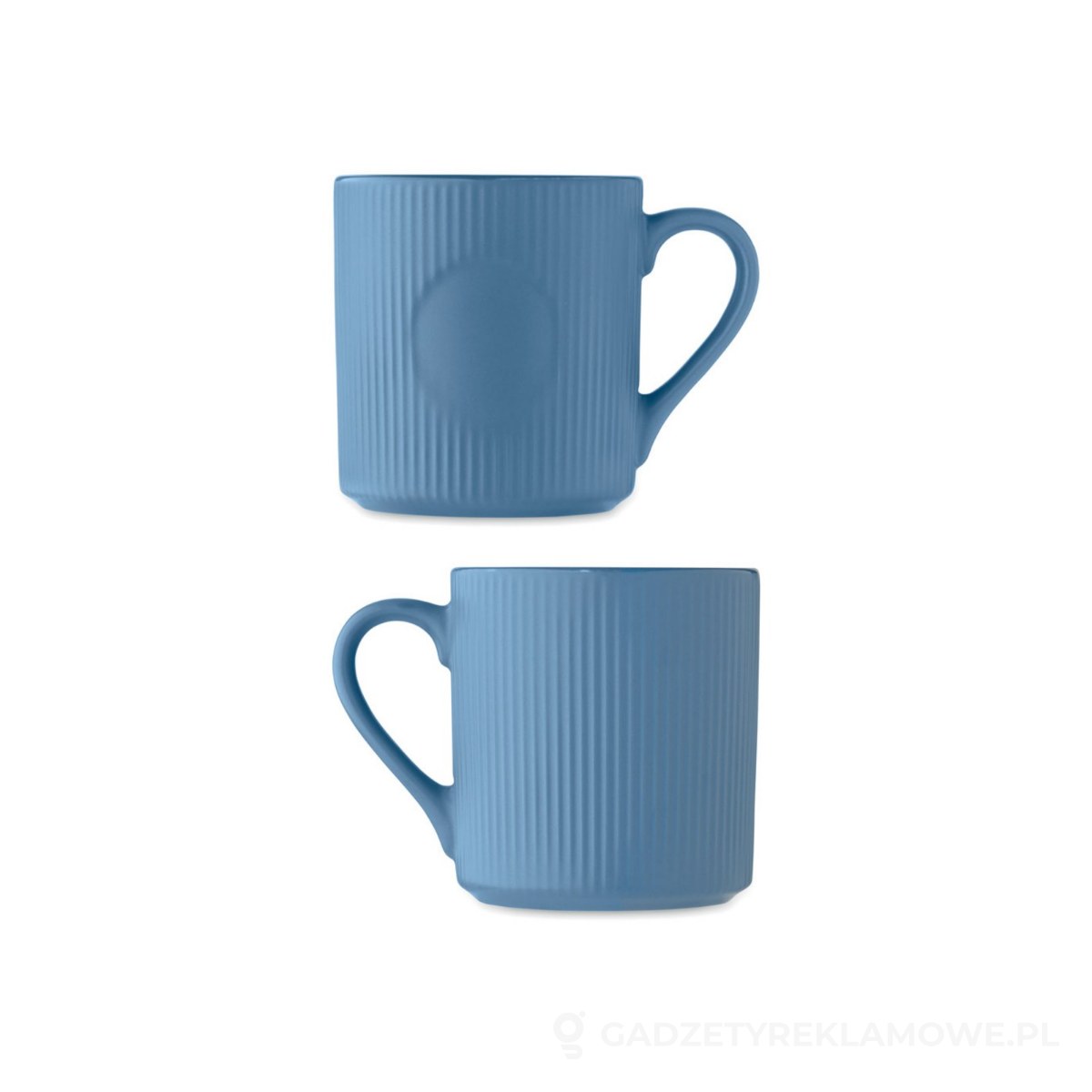 MO2397-04-wariantu-watermark Kubek ceramiczny w prążki 340 m RIBMUG - niebieski – zdjęcia produktu