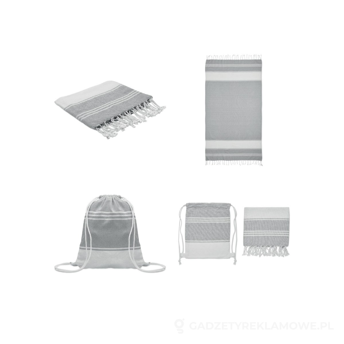 MO2584-07-wariantu-watermark Ręcznik hammam z workiem HAMMA - szary – zdjęcia produktu