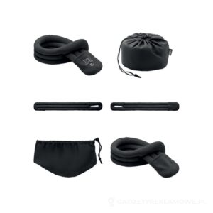 Zwijana poduszka podróżna WRAP IT - czarny – zdjęcia produktu