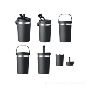 Kubek dwuścienny 350 ml COZYCUP - czarny – zdjęcia produktu
