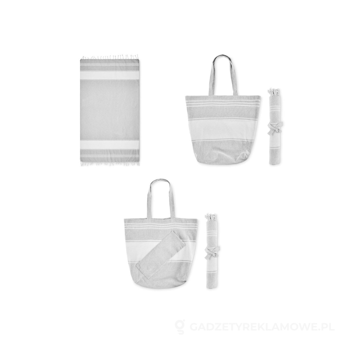 MO2954-07-wariantu-watermark Torba plażowa i ręcznik hammam HUMMUM - szary – zdjęcia produktu