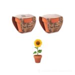 Doniczka, słonecznik SUNFLOWER - brazowy – zdjęcia produktu