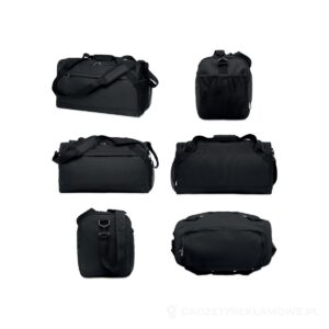 Torba sportowa 600D RPET TERRA + - czarny – zdjęcia produktu