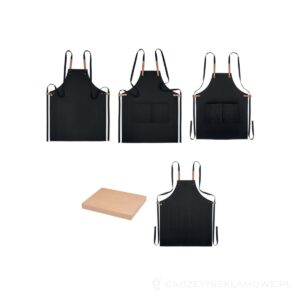 Fartuch z bawełny 340 gr/m² NAGPUR COLOUR - czarny – zdjęcia produktu