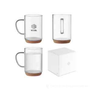 Kubek szklany 400ml z korkiem LISBO