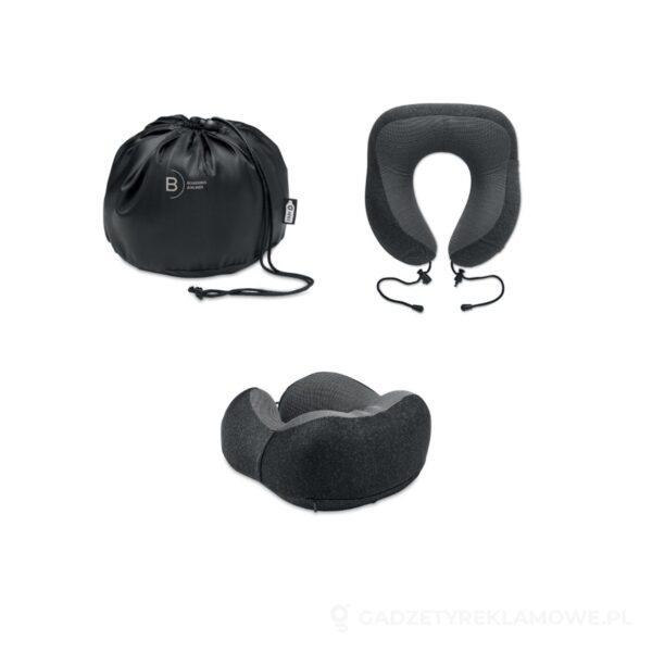 Poduszka podróżna z RPET BANTAL - ciemnoszary – zdjęcia produktu