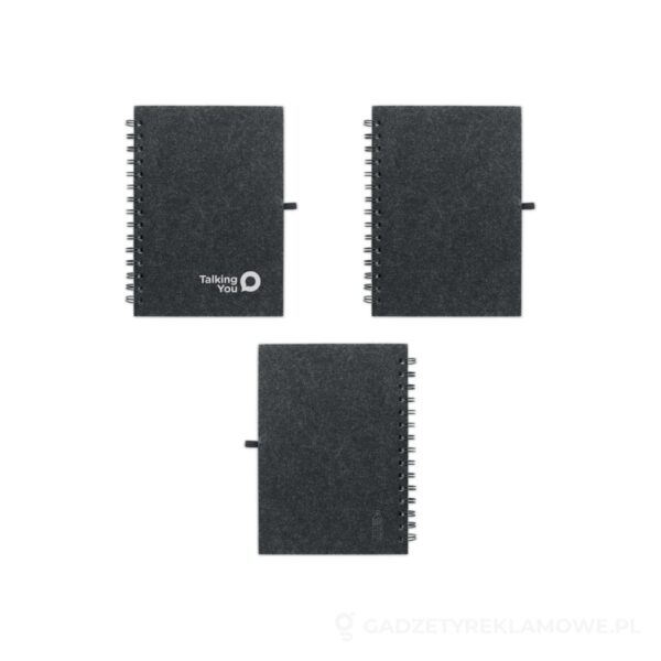 MO6964-15-wariantu-watermark Notes A5, okładka z filcu RPET RINGFELT - ciemnoszary – zdjęcia produktu