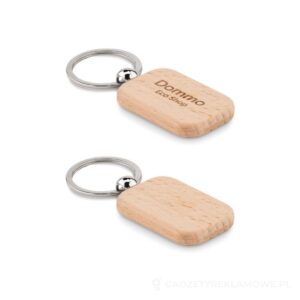 Prostokątny drewniany brelok POTY WOOD
