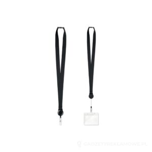 Smycz z wysuwanym uchwytem ZIP LANYARD - czarny – zdjęcia produktu