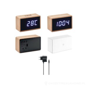 Bambusowy  budzik LED MIRI CLOCK