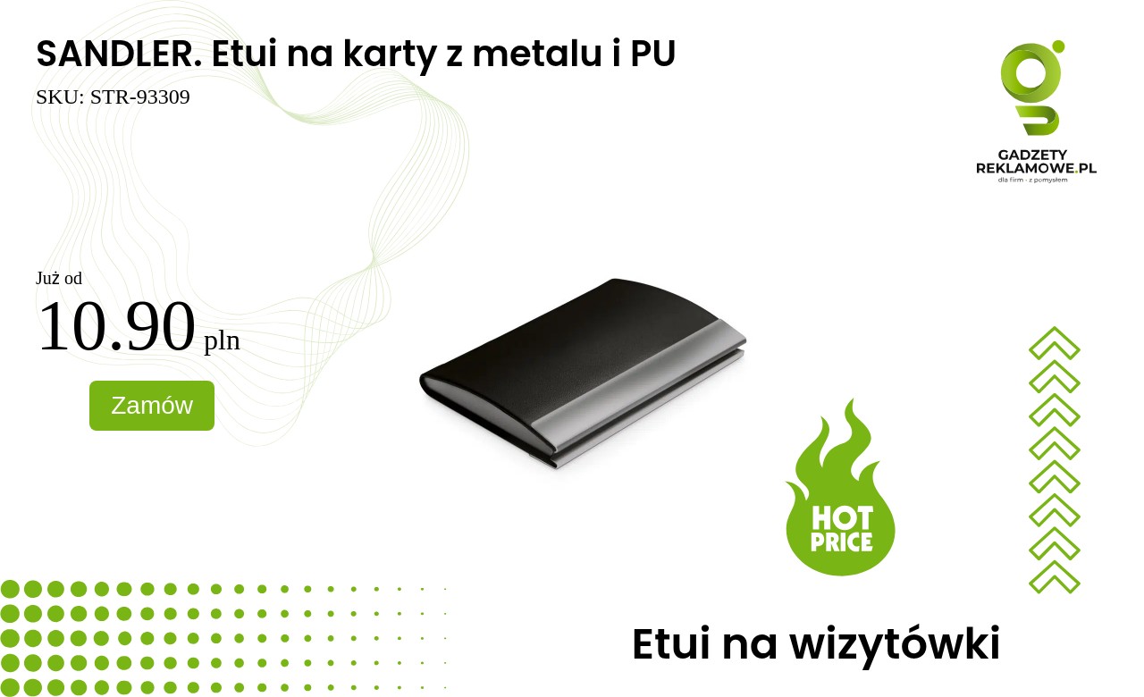 SANDLER. Etui na karty z metalu i PU Etui na karty Sandler wykonane z metalu i PU