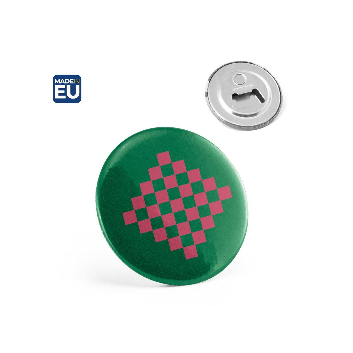 Breloki otwieracze z logo – button p’in 12. button p’in 12. okrągła przypinka magnetyczna z otwieraczem do butelek 73132_set Button P'IN 12. Button P'IN 12. Okrągła przypinka magnetyczna z otwieraczem do butelek 73132_set