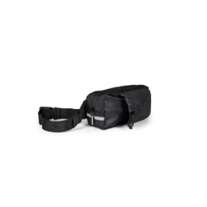 DELFOS POUCH SHINY. Torba biodrowa z 300D poliestru pochodzącego (błyszczące wykończenie) i 600D poliestru pochodzącego z elementami odblaskowymi - Czarna