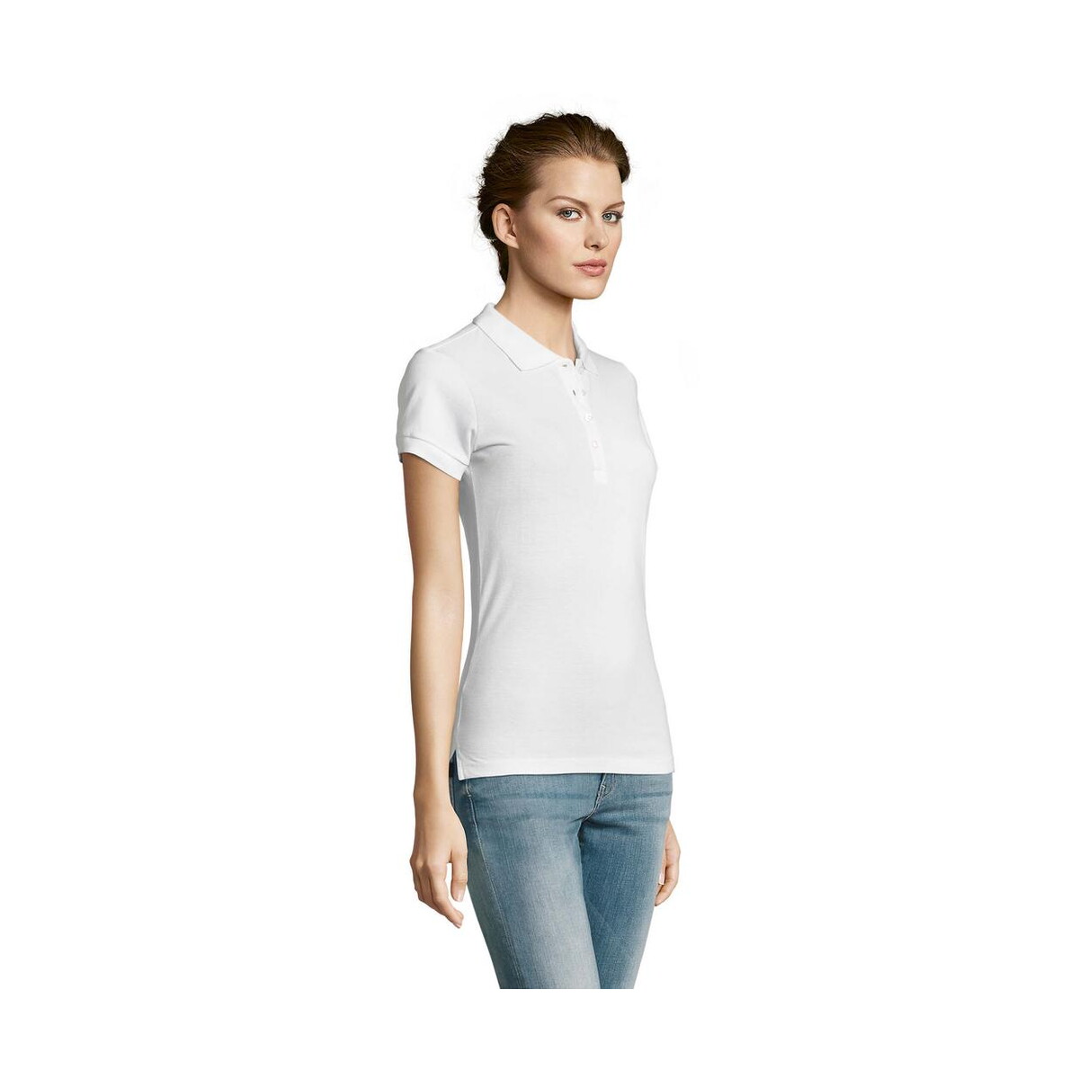 Koszulki polo z logo – people damskie polo 210g people s11310-wh-side PEOPLE Damskie POLO 210g PEOPLE s11310-wh-side