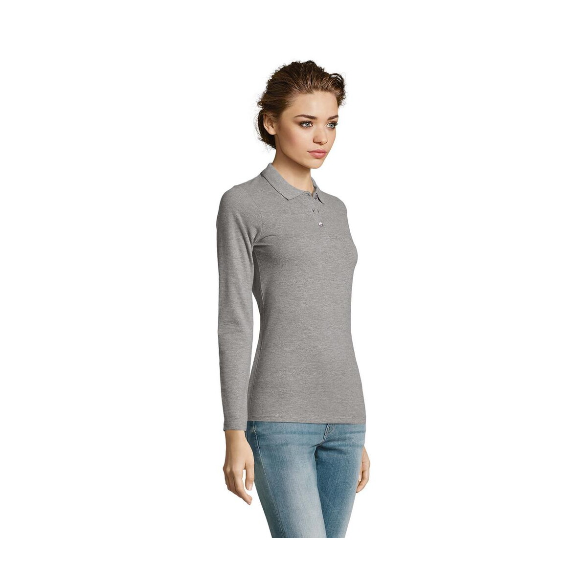 Koszulki polo z logo – perfect damskie lsl polo180 perfect lsl women s02083-gy-side PERFECT Damskie LSL POLO180 PERFECT LSL WOMEN s02083-gy-side