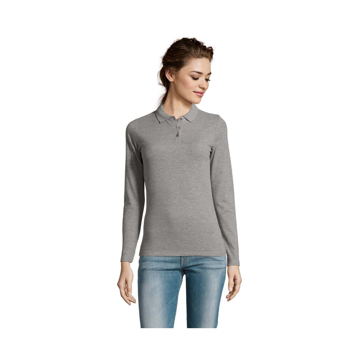 Koszulki polo z logo – perfect damskie lsl polo180 perfect lsl women s02083-gy PERFECT Damskie LSL POLO180 PERFECT LSL WOMEN s02083-gy