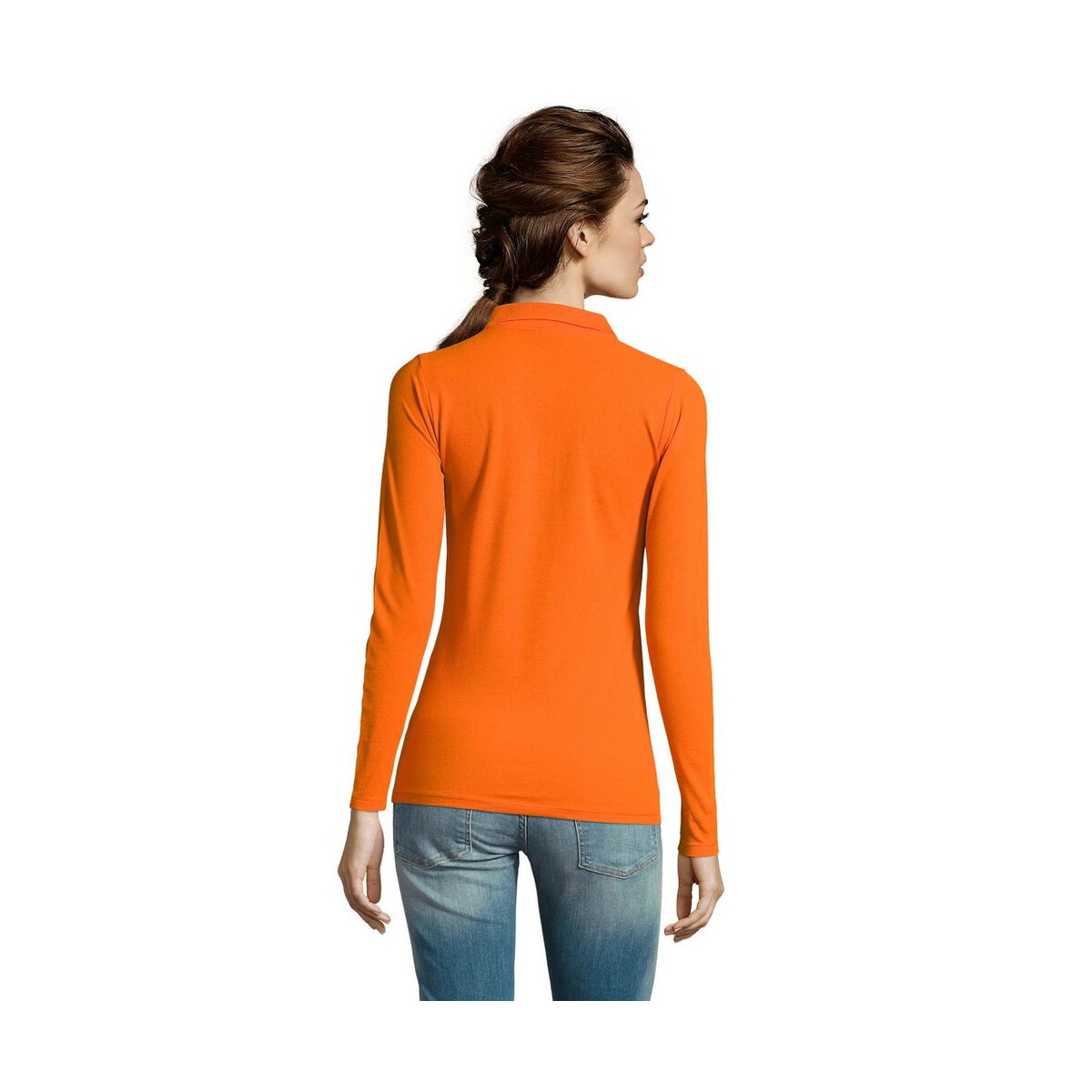 Koszulki polo z logo – perfect damskie lsl polo180 perfect lsl women s02083-or-back PERFECT Damskie LSL POLO180 PERFECT LSL WOMEN s02083-or-back