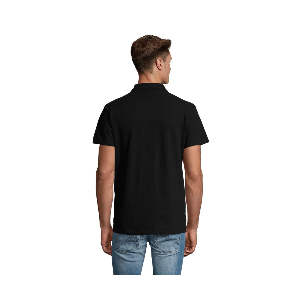 Koszulki polo z logo – spring ii men polo 210g spring ii s11362-bk-back SPRING II MEN Polo 210g SPRING II s11362-bk-back