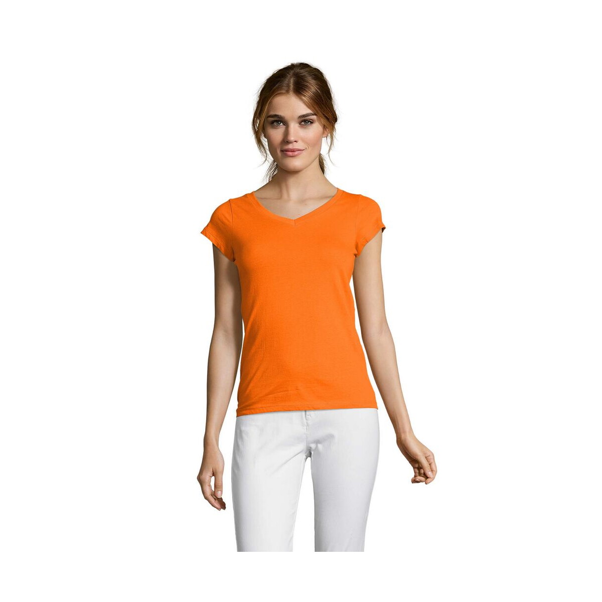 Koszulki z logo – moon damski t-shirt 150g moon s11388-or MOON Damski T-SHIRT 150g MOON s11388-or