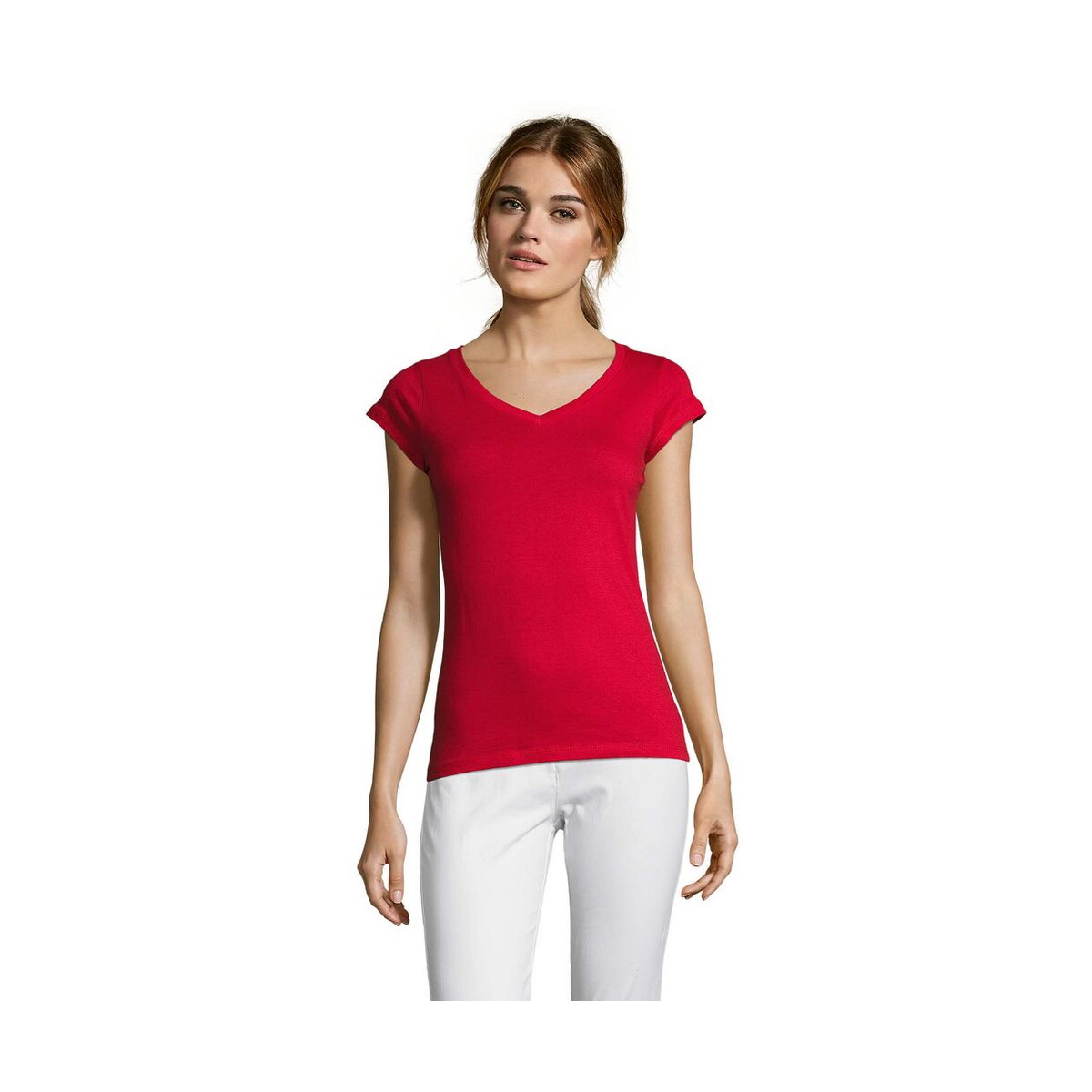 Koszulki z logo – moon damski t-shirt 150g moon s11388-rd MOON Damski T-SHIRT 150g MOON s11388-rd