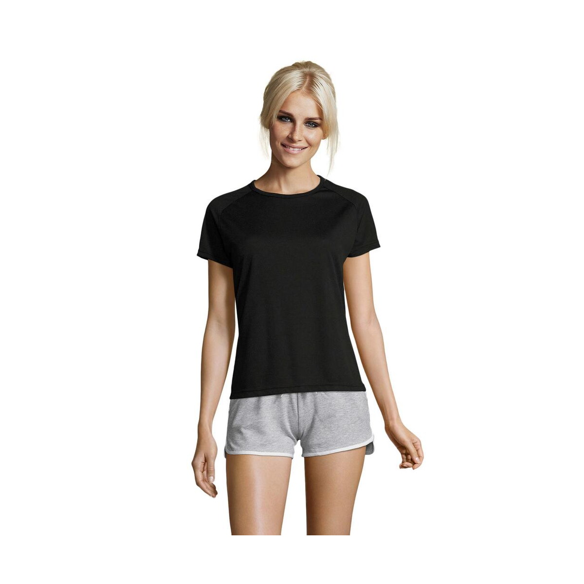 Koszulki z logo – sporty damski t-shirt 140g sporty women s01159-bk SPORTY Damski T-Shirt 140g SPORTY WOMEN s01159-bk