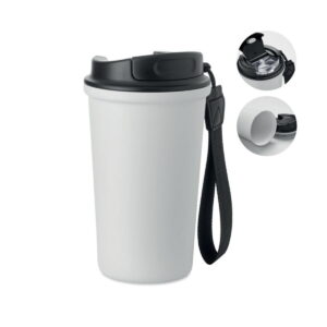 Kubek 400 ml stal recykling NAKANO - biały