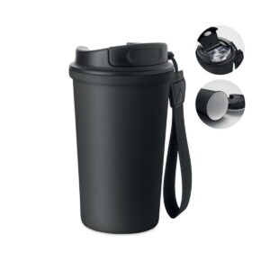 Kubek 400 ml stal recykling NAKANO - czarny
