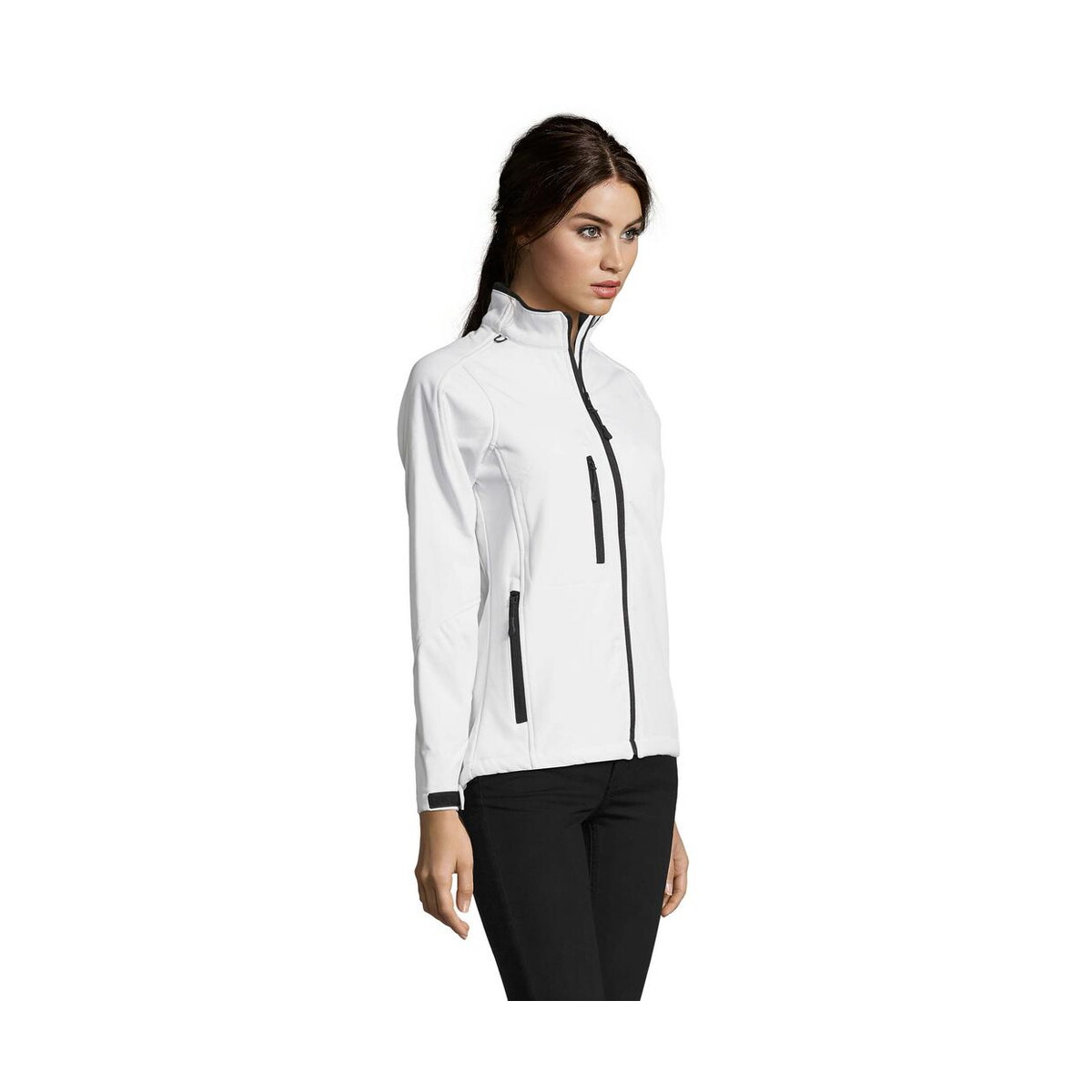 Kurtki z logo – roxy damski softshell 340g roxy s46800-wh-side ROXY Damski softshell 340g ROXY s46800-wh-side