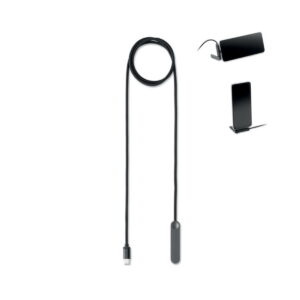stojak na telefon z kablem USB- NIFTY - czarny