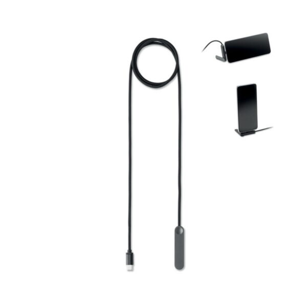 stojak na telefon z kablem USB- NIFTY – czarny mo3192-03 stojak na telefon z kablem USB- NIFTY - czarny