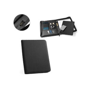 EMERGE FOLDER II. Teczka A4 poliestru pochodzącego (100% rPET) 300D z zamkiem błyskawicznym 93579a_set