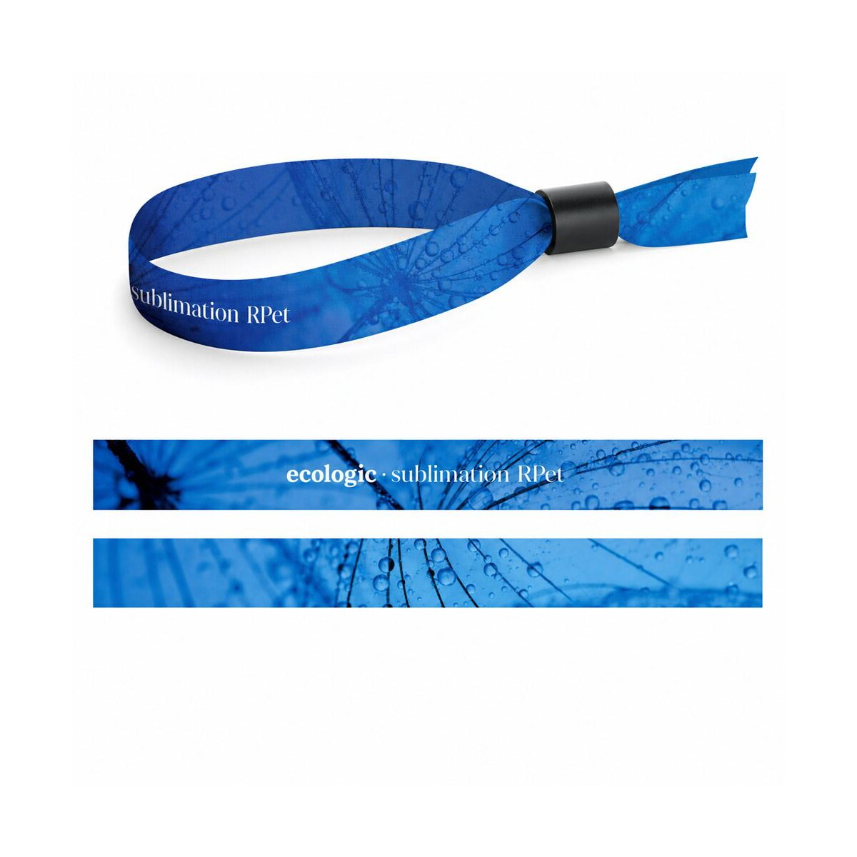 Wydrukowana próbka Smycz SUBLIMATION Slim II (15 mm) wykonana z poliestru z recyklingu (100% rPET) - 301 - Biała