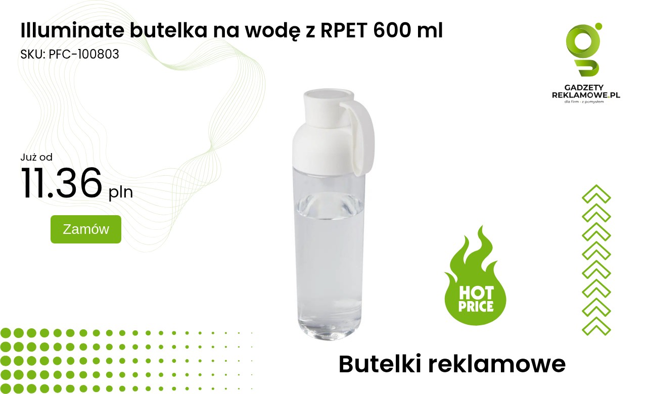 Illuminate butelka na wodę z RPET 600 ml Illuminate butelka na wodę z RPET 600 ml