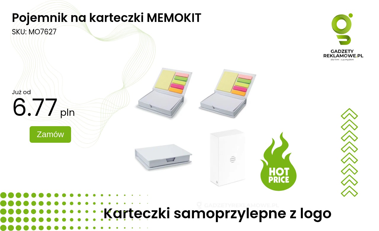 Pojemnik na karteczki MEMOKIT Pojemnik na karteczki MEMOKIT w kształcie prostopadłościanu