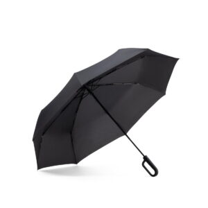 CAMILLE. Duży parasol (27") z tkaniny pongee 190T - Czarny