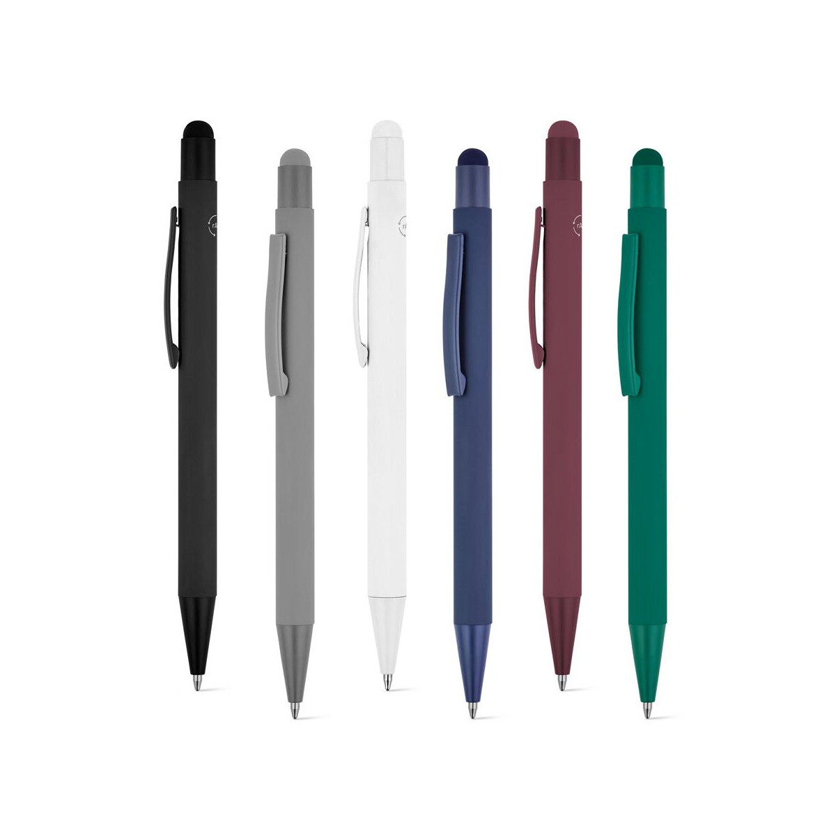 Długopisy touch z logo – clint touch. długopis kulkowy o nowoczesnym wzornictwie, wykonany z przetworzonego aluminium (100% ral), z wykończeniem gumowym 91991_set CLINT TOUCH. Długopis kulkowy o nowoczesnym wzornictwie, wykonany z przetworzonego aluminium (100% rAL), z wykończeniem gumowym 91991_set