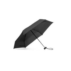 EMMA. 19-calowy kompaktowy mini parasol z pongee 190T - Czarny