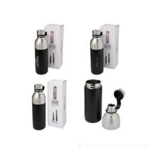 Miedziany izolowany próżniowo bidon Koln o pojemności 590 ml - czarny – zdjęcia produktu